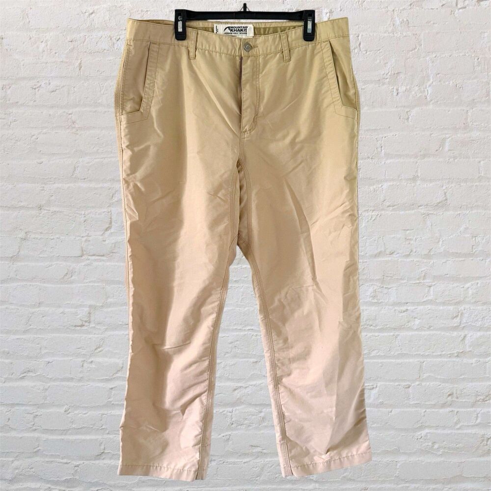 Mountain Khakis Men's Poplin Pants Relaxed Fit Khaki Tan Chino Size 38x32 11306